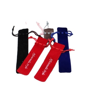 Pochette à crayons et stylos en velours écologique avec logo imprimé personnalisé, pochettes pour pinceaux de maquillage et sourcils, avec couleurs et tailles personnalisées - Product Image 1