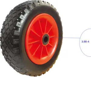 Fabrika ürünleri 300-4 pu köpük lastik poliüretan köpük caster tekerlek el arabası tekerlekleri satılık