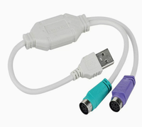 Kabel Adaptor USB 2.0 ke PS 2, Konverter Keyboard dan Mouse Dual Port, Y Splitter untuk Komputer Desktop