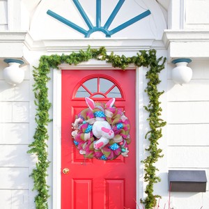 Dropship 2023 <strong>Easter</strong> Thief Bunny Butt <strong>Wreath</strong> With Ears Cartoon Bunny Shape Cute Decoration Ornaments <strong>Door</strong> Stickers Decor Ostern - Product Image 2