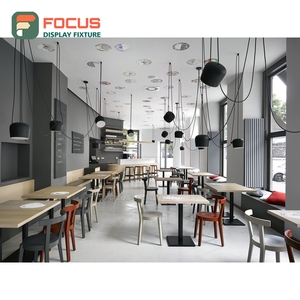 Vitrina Iluminada para Café con Acabado de Madera Laminada, Área de Exhibición de Pastelería, Mueble para Mercancía de Cafetería - Product Image 4