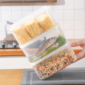 Food Storage Containers Rectangular Airtight Transparent Kitchen Boxes For Refrigerator Freezer Use - Product Image 2