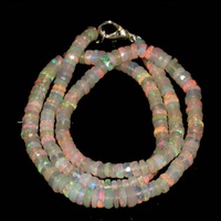 Collar de Plata con Cuentas de Ópalo Etíope, Gema Natural de Piedra Auténtica, Cadena de Eslabones Chapada en Oro Rosa, Regalo Moderno para Fiesta de Compromiso