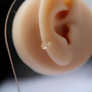 2022 nuevos pendientes de aro de oro completo KJ473 de 14K para mujeres y niñas AU585 plata esterlina joyería de perlas de moda para regalos de bodas - Product Image 2