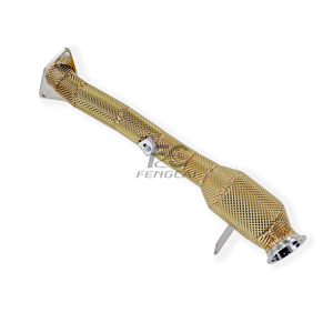 ท่อไอเสี<span class=keywords><strong>ย</strong></span>สแตนเลส 304 สีทอง พร้อมฉนวนกัน<span class=keywords><strong>ค</strong></span>วามร้อน สำหรับ Infiniti Q50 Q60 Q70 2.0T ปี 2015-2021 ช่วยเพิ่มประสิทธิภาพ - Product Image 3