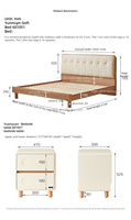 601051 Tête de lit double en bois, style nordique minimaliste moderne, écologique et durable, pour chambre principale