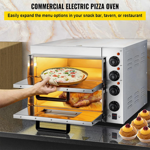 Four à pain et à <span class=keywords><strong>pizza</strong></span> professionnel à double plateau, chauffage rapide, plaques en pierre, 220V, haute qualité, en promotion - Product Image 2