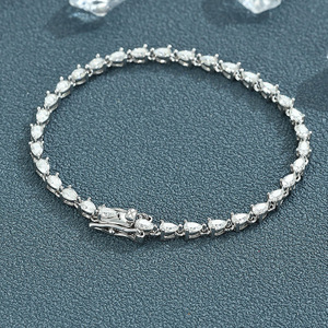 Sofisticato Bracciale Tennis con Moissanite Taglio a Pera in <span class=keywords><strong>Argento</strong></span> S925, Chiusura a Scatola Robusta, Anti-Appannamento, Regalo Speciale per Lei - Product Image 5