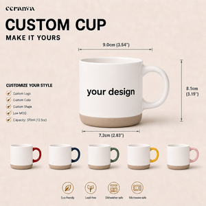 Tazza in Ceramica Porcellana Personalizzata Stile Classico Grigio e Bianco con Logo Inciso, Lavabile in Lavastoviglie e Utilizzabile nel Microonde, Regalo per Anniversario e Compleanno - Product Image 1