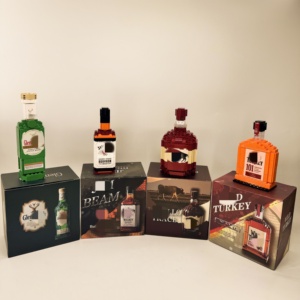 Montaj tuğla viski şişesi simülasyon serisi yaratıcı koleksiyon modeli yapı taşları yetişkinler için Set noel hediyesi - Product Image 4