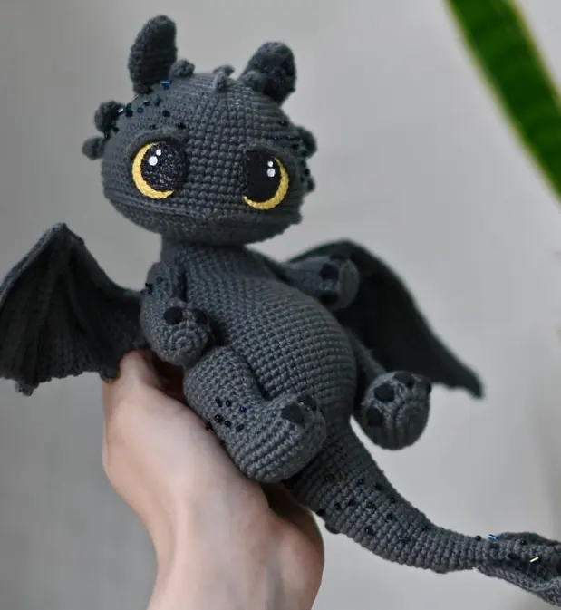 Personnages de films au crochet jouets sans dents main créative Amigurumi jouets pour enfants comme cadeaux jouets de dinosaures doux et mignons