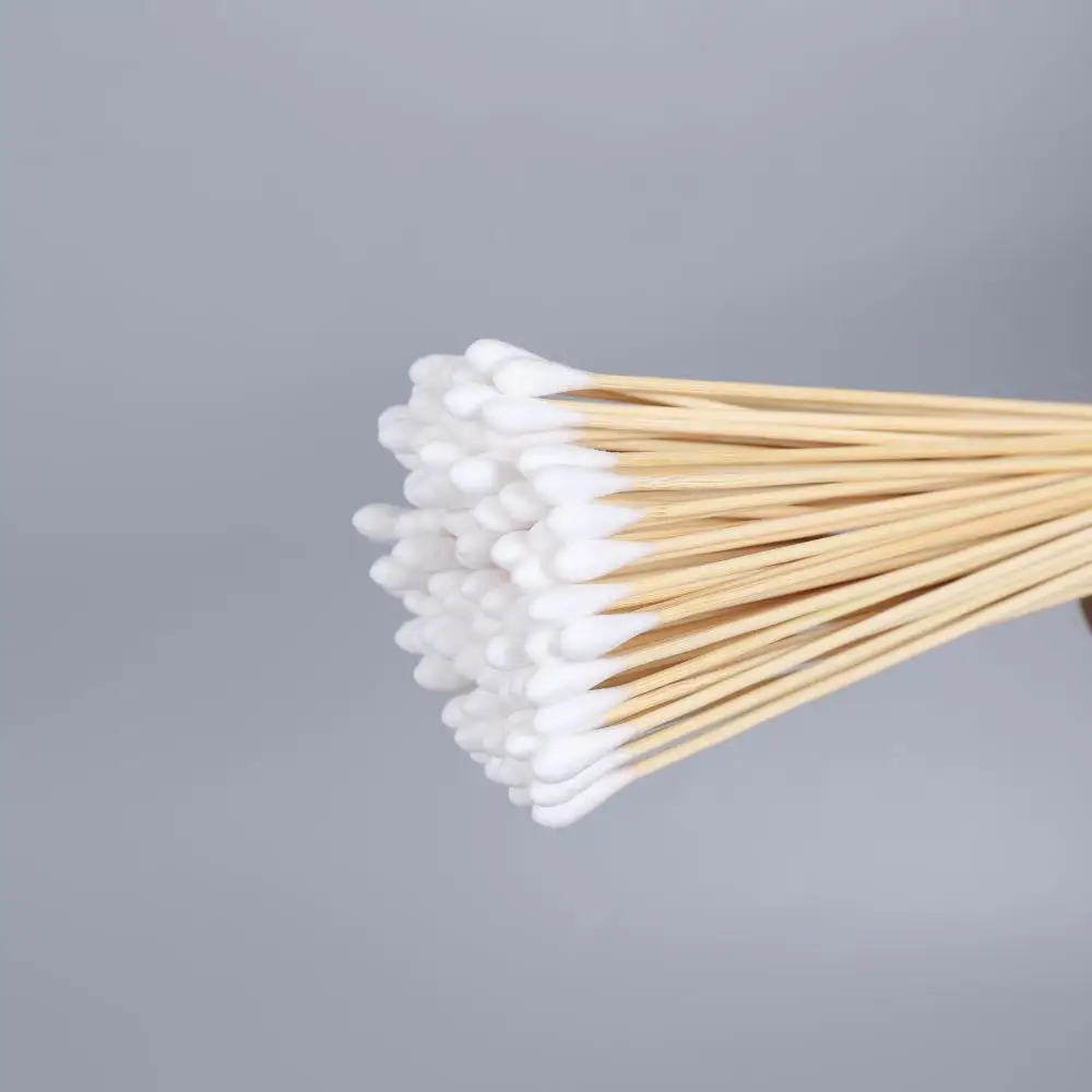 Güzel 100 adet toplu kulak temizleme özel plastik pamuk tomurcukları ahşap bambu kağıt sopa pamuk tomurcukları