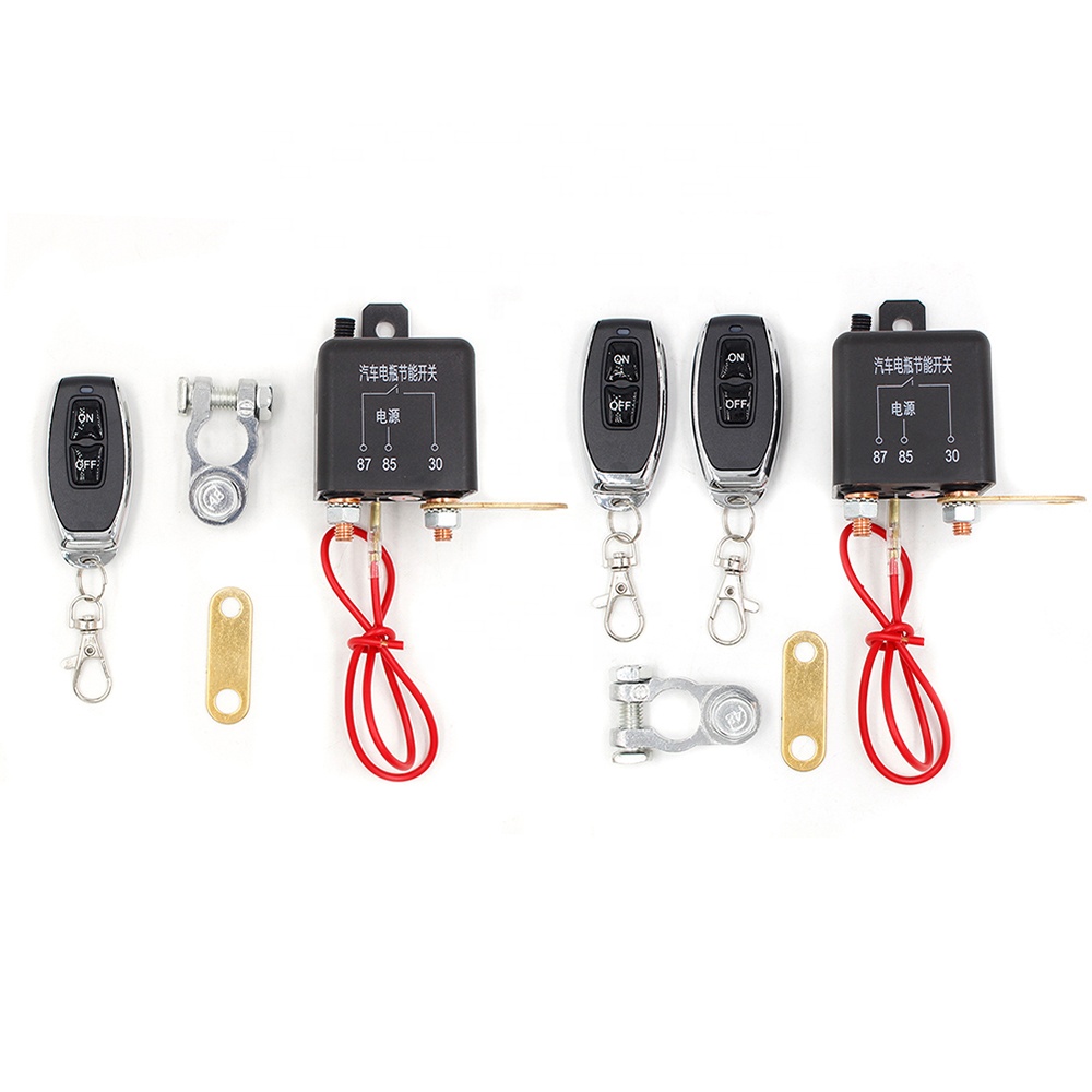 DC12V Batterij Ontkoppelingsschakelaar op Afstand, Auto on off Switch Met Afstandsbediening voor Auto Boot Mariene Vrachtwagen, Hoofdbatterij Scheidingsschakelaar met 2 Batterijklemmen(#2