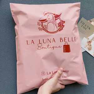 Sobres de Correo de Polietileno 100% Biodegradables con Logotipo Personalizado, Bolsas de Correo Rosas - Product Image 4