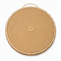 Tapis rond pour chat en écorce naturelle de chêne, avec anneau de bois, en écorce intérieure