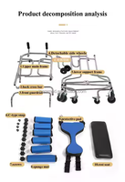 Aides à la marche pliantes de haute qualité Roues de mobilité en aluminium de luxe Chaise de marche pour personne handicapée avec roues