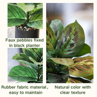 Approvisionnement direct d'usine vert Faux en pot bonsaï plante Tropical Taro calathée artificielle pour bureau à domicile salon Art décor