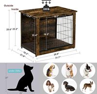 Meuble pour chien écologique avec coussins, lit pour chien en bois avec deux portes, design contemporain, durable, pour intérieur