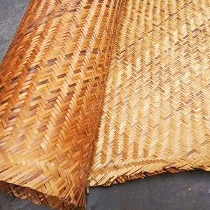 Handmade Bamboo Woven Mat 1.2x2 1.5x2 1.8m <b>Green</b> Yellow Decorative For Home Teahouse Interior Decoration - Product Image 3