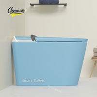 WC intelligent CleerWave avec siège chauffant, cuvette à fixation au sol, drainage en S, désodorisation automatique, lumière nocturne UV, télécommande