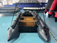 Bateau robuste RSA-HD420 gris foncé de 420 cm avec plancher flottant détachable, renfort et échelle