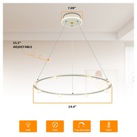 Lámpara de Techo LED de Lujo con Anillo Circular, Estilo Moderno para Comedor y Sala de Estar, en Dorado/Blanco/Negro