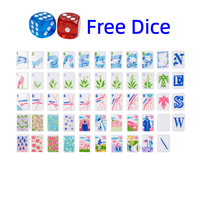 Tuiles de Mahjong Américaines de Luxe Gravées en Acrylique, Blanches et Écologiques, Pliables et Portables, 160 Pièces, Durables