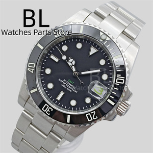 BLIGER 40MM <span class=keywords><strong>Diver</strong></span> orologio da uomo NH35 movimento verde data luminosa nero/verde lunetta in ceramica con cinturino in acciaio spazzolato in vetro zaffiro - Product Image 5