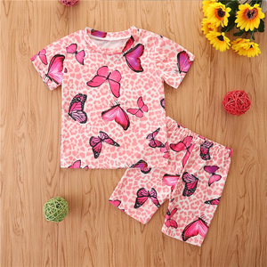 Conjunto de Ropa para Bebé con Estampado de Mariposas, Conjunto de Pantalones Cortos Suaves con Estampado de Leopardo, Ropa de Verano para Niños, Boutique 2022 - Product Image 4