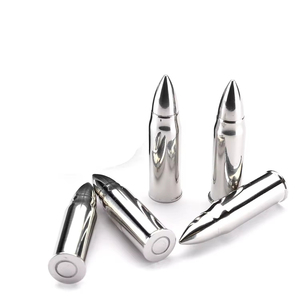 Set regalo per amanti del whisky 6 proiettili cubetti di ghiaccio a forma di pistola in vetro stile militare <span class=keywords><strong>granata</strong></span> e stampo per pistola di lusso scatola in legno e borsa in velluto - Product Image 3
