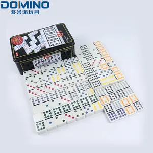 Double Six Dominoes Set With Plastic Box sublimation dominoes blocks domino toy set