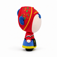 Vêtements de poupée mascotte en peluche de style ethnique personnalisé, avec foulard brodé, chemisier et jupe, pour habillage de jouets en peluche de personnages culturels