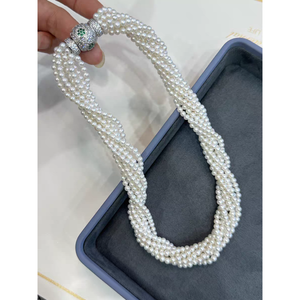 Collar de Perlas Naturales de Varias Hebras WENCHI, Joyería Antigua, 450g, Tejido a Mano, Diseño Extranjero Único - Product Image 3