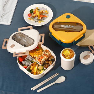 Boîte à <span class=keywords><strong>lunch</strong></span> carrée populaire en plastique, compatible micro-ondes, portable, avec couvercle en plastique, idéale comme cadeau (type boîte à <span class=keywords><strong>lunch</strong></span> japonaise) - Product Image 4