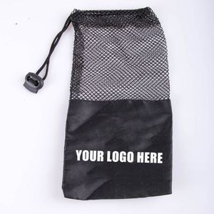 Bolsas Deportivas Negras Personalizadas con Logotipo, Bolsas de Malla con Cordón para Toallas y Botellas, con Cierre de Cordón, Portátiles y Modernas - Product Image 3