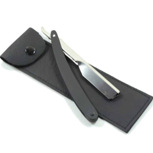 Maquinilla de afeitar de garganta de corte recto con mango negro reutilizable certificado CE, cuchillas de un solo filo, instrumentos de cuidado de belleza para cuchilla - Product Image 1