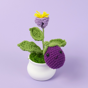 Adorno de Ganchillo Hecho a Mano con Forma de Fruta en Maceta, Planta Verde de Imitación de <span class=keywords><strong>Caqui</strong></span> Tejida con Hilo, Serie de Frutas y Verduras, Mini Bonsái, Regalo - Product Image 3