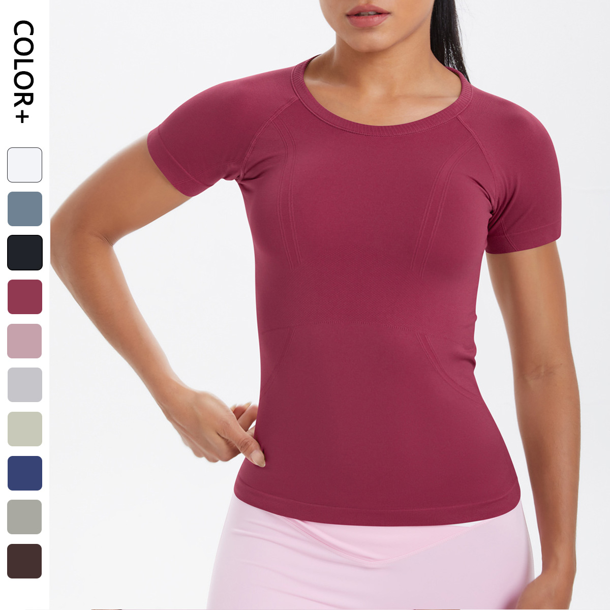 New Arrivals High Quality Fitness Yoga T-shirt Quick-Drying Gym Wear Sports Tops for Women