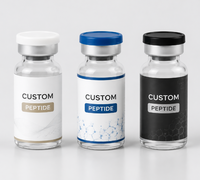 Étiquettes autocollantes cosmétiques imprimées à chaud pour flacons de peptides de 1 ml à 10 ml avec logo personnalisé, adhésif médical, écologiques, imperméables et faciles à décoller