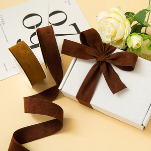 Zexiao 2.5cm hai mặt cạnh mô hình động vật thân thiện với môi <span class=keywords><strong>Webbing</strong></span> <span class=keywords><strong>50</strong></span> yards Polyester da con hươu nhung handmade DIY tóc - Product Image 5