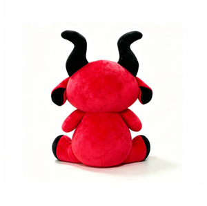 Peluche di Capra Demoniaca Ricamata per Halloween, Super Morbido, Rosso e Nero, con Pentagramma Gotico, per Alleviare lo Stress - Product Image 3