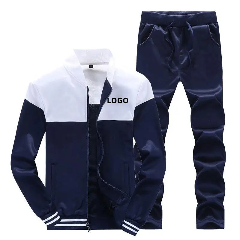 Jaqueta de beisebol masculina e calças, conjunto esportivo de manga longa da moda para homens, roupa de academia, primavera e outono