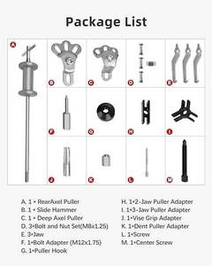 Kit de 9 extracteurs à marteau coulissant en métal pour réparation mécanique avec mallette de rangement rigide - Product Image 2