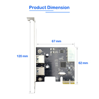 Carte d'extension USB 3.0 PCIe X1 à 2 ports, puce ASM1042, 5 Gbit/s pour PC de bureau / Alimentation 4 broches, matériau PCB, en stock