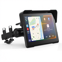 GPS de navigation pour moto 7 pouces, détection d'angle mort BSD, enregistreur double 2K+2K, CarPlay sans fil, Android Auto, ZC18+TMPS+BSD, 1 an