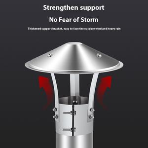 Tapa de lluvia de acero inoxidable a prueba de viento para <span class=keywords><strong>chimenea</strong></span> cubierta exterior de tubo de escape para estufa de tierra <span class=keywords><strong>chimenea</strong></span> tapa de escape de humo - Product Image 3