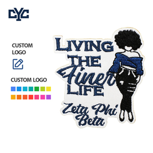 Set di Patch Ricamate con Lettere Greche per Confraternite Zeta Phi Beta - Toppe per Giacche, Borse e Abbigliamento - Product Image 1