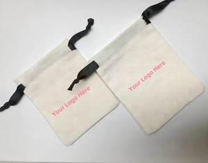 Custom Logo Printed Satin Jute Linen Canvas Jewelry <b>Drawstring</b> <b>Pouch</b> Bag with Rope Handle Luxury Satin Packaging for Shopping - Product Image 4