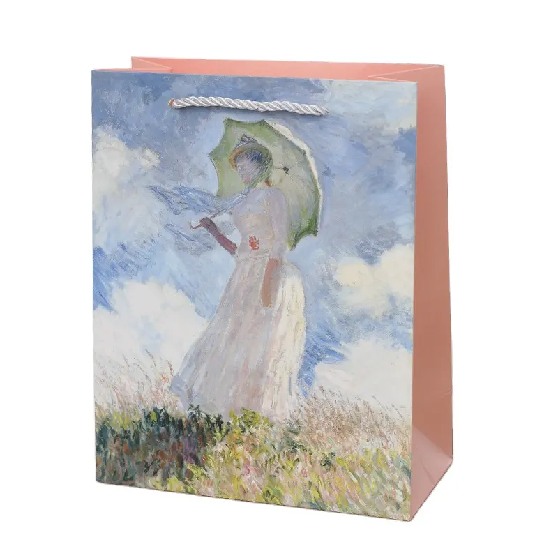 Nieuwe Monet Olieverf Gift Bag Flashy Handtas Afbeelding <span class=keywords><strong>Art</strong></span> Papieren <span class=keywords><strong>Zak</strong></span>