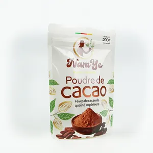 Sacchetti biodegradabili Custom in carta Kraft sacchetto richiudibile chiusura lampo proteine cacao sacchetti in polvere